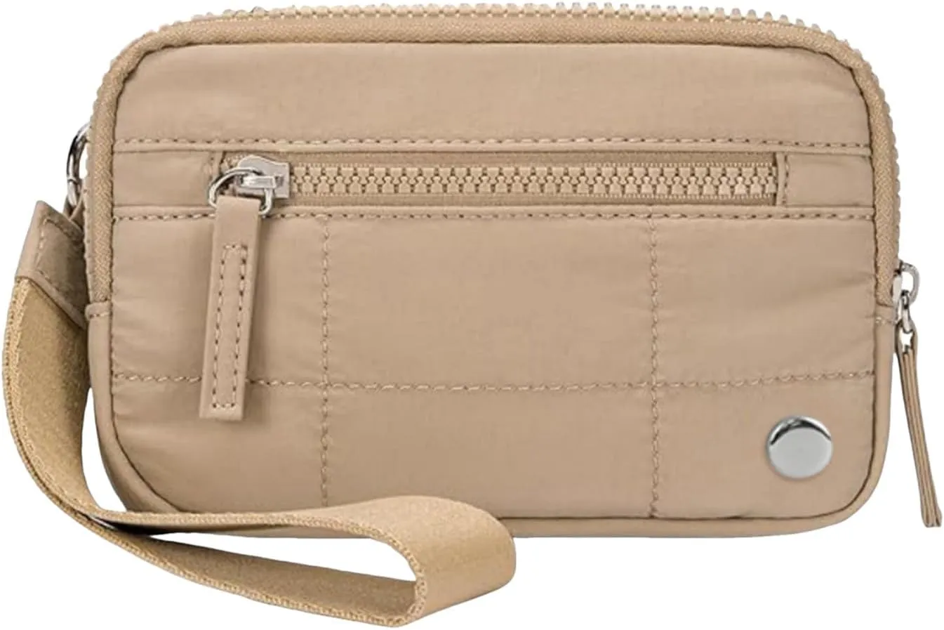 Convely Basic Wristlet, Wristlet Wallets for Women,Nylon Quilted Wallet, Small Wristlet Pouch with 3 Zipper