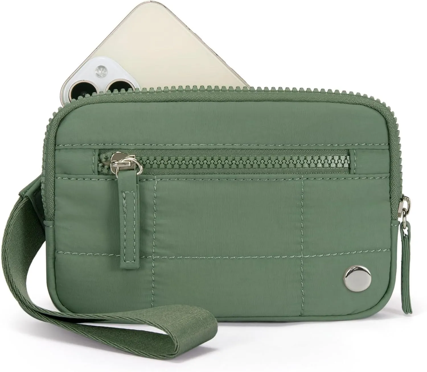Convely Basic Wristlet, Wristlet Wallets for Women,Nylon Quilted Wallet, Small Wristlet Pouch with 3 Zipper