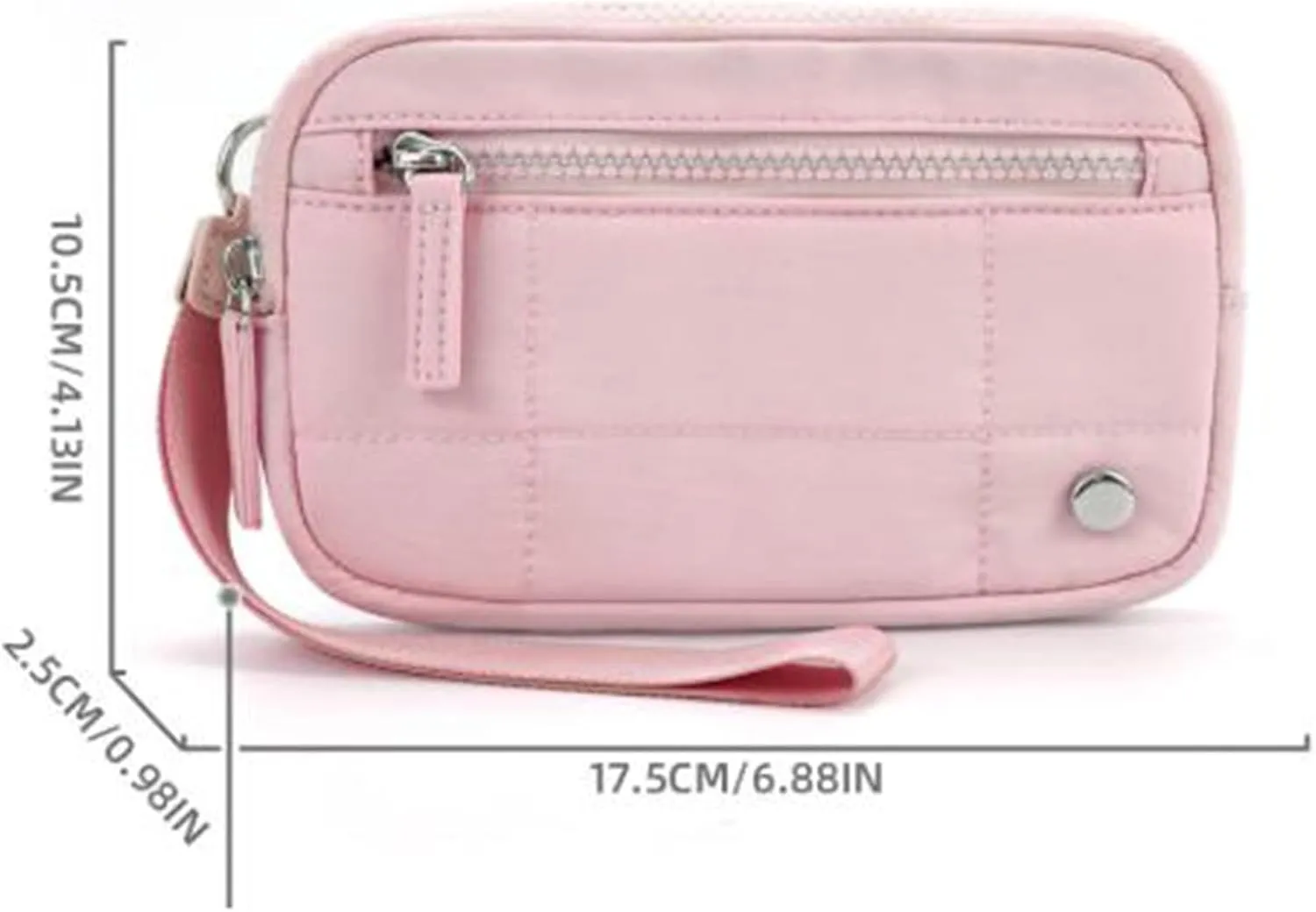 Convely Basic Wristlet, Wristlet Wallets for Women,Nylon Quilted Wallet, Small Wristlet Pouch with 3 Zipper