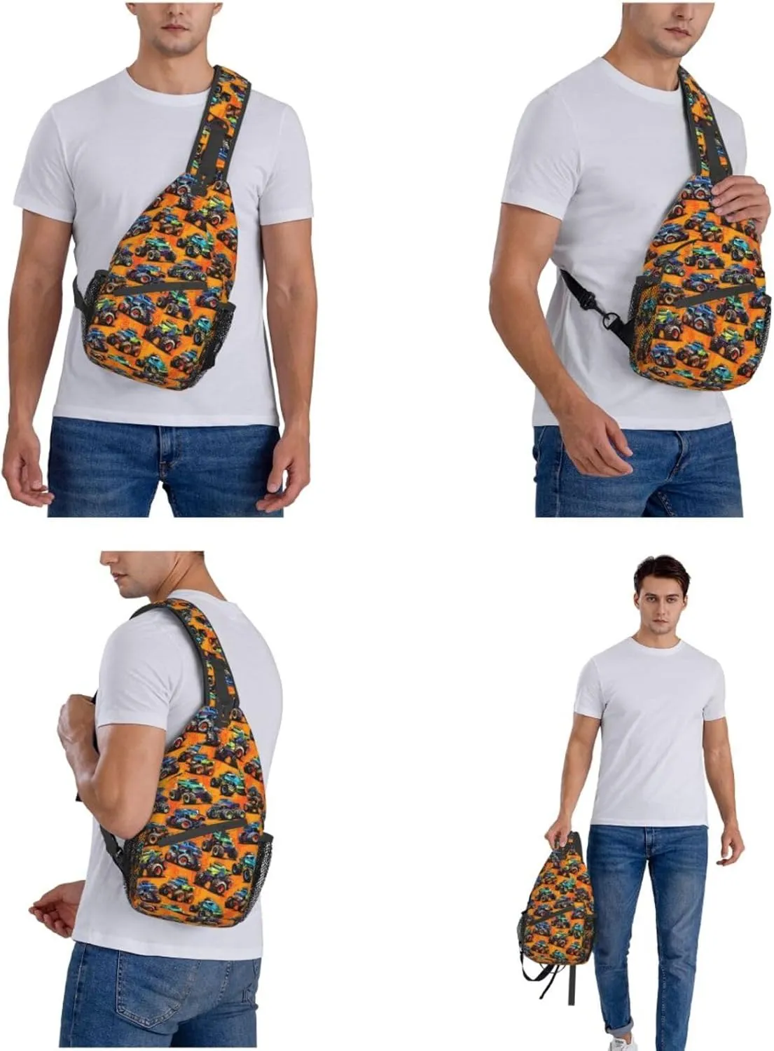 Cool Trucks Sling Backpack Chest Bag Crossbody Shoulder Bag Gym Cycling Travel Hiking Daypack For Men Women
