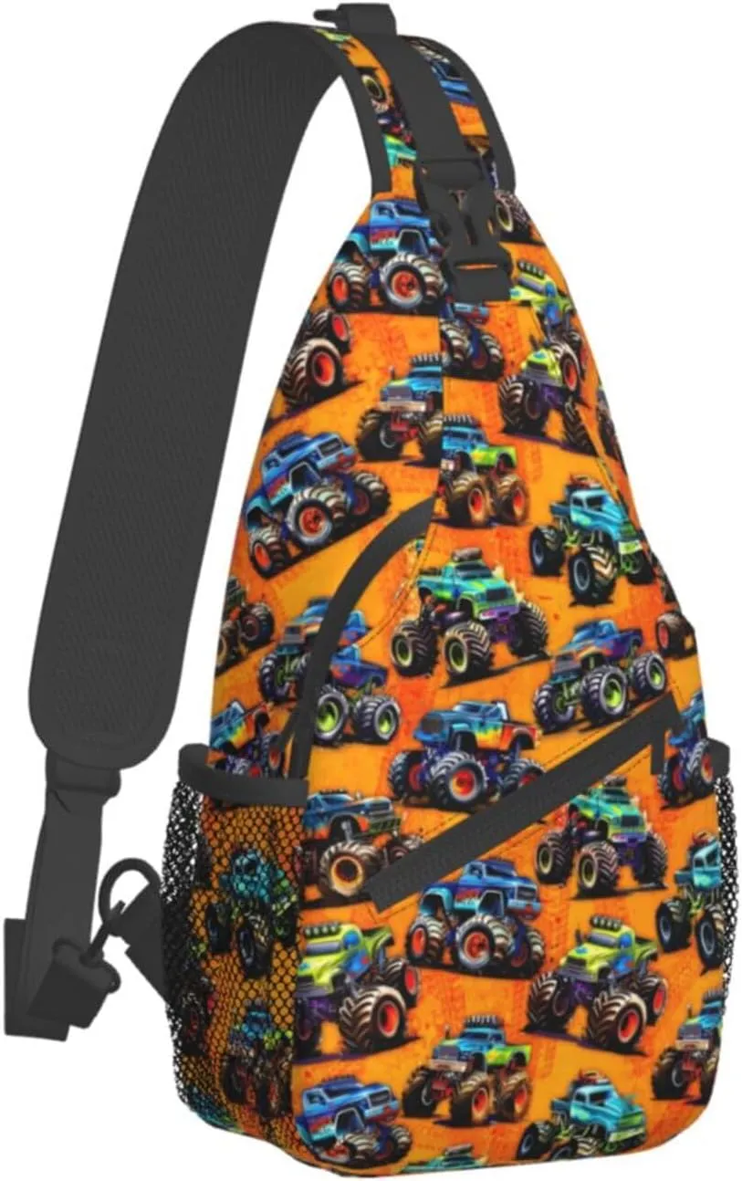 Cool Trucks Sling Backpack Chest Bag Crossbody Shoulder Bag Gym Cycling Travel Hiking Daypack For Men Women