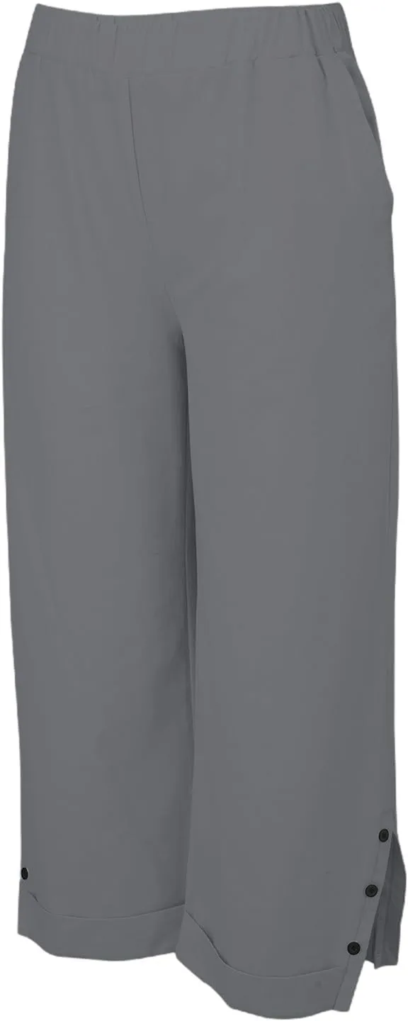 Cotton Linen Pants for Women Elastic High Waist Straight Leg Lounge Pants Summer Casual Slacks Trousers with Pockets