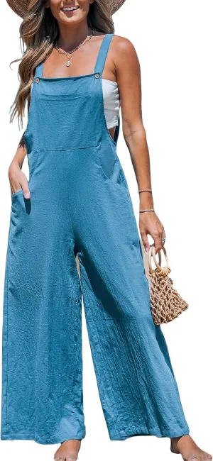 CUPSHE Women's Loose Sleeveless Jumpsuits Long Pants Romper Overalls Trendy Outfits