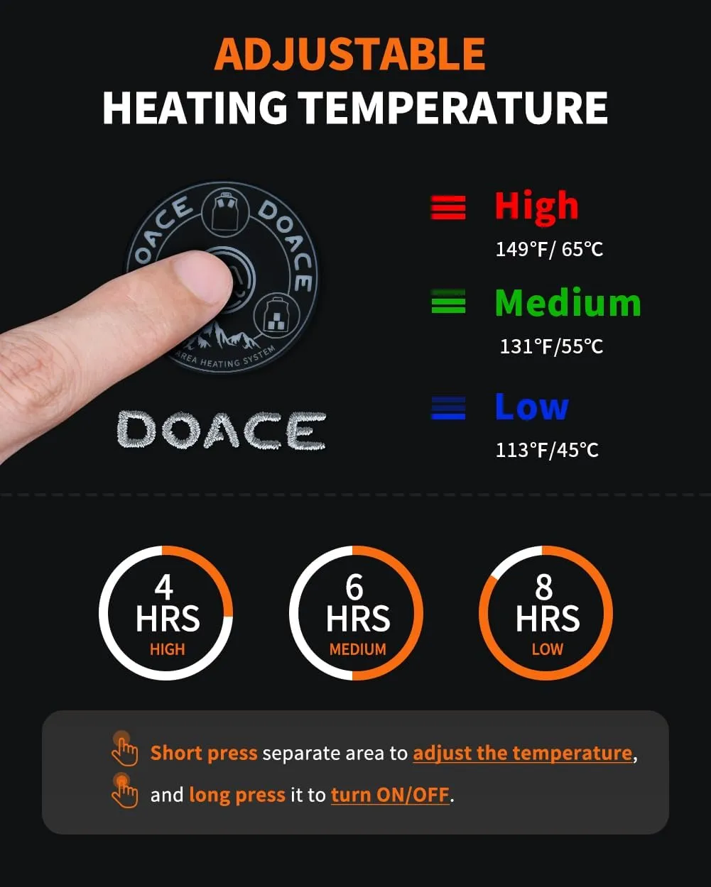 DOACE Heated Vest for Men and Women, Smart Electric Fleece Heated Vest with App Control, Battery Pack Included