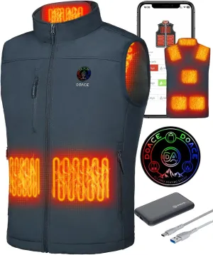 DOACE Heated Vest for Men and Women, Smart Electric Fleece Heated Vest with App Control, Battery Pack Included