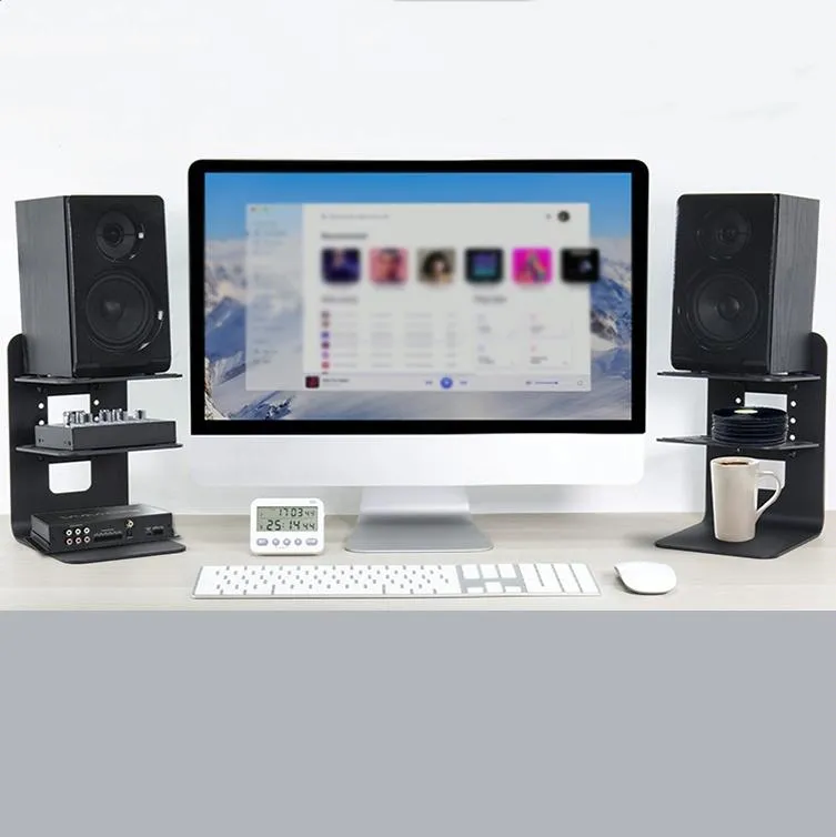 Double Layer Portable All-aluminum Laptop Stand with Cooling Speaker