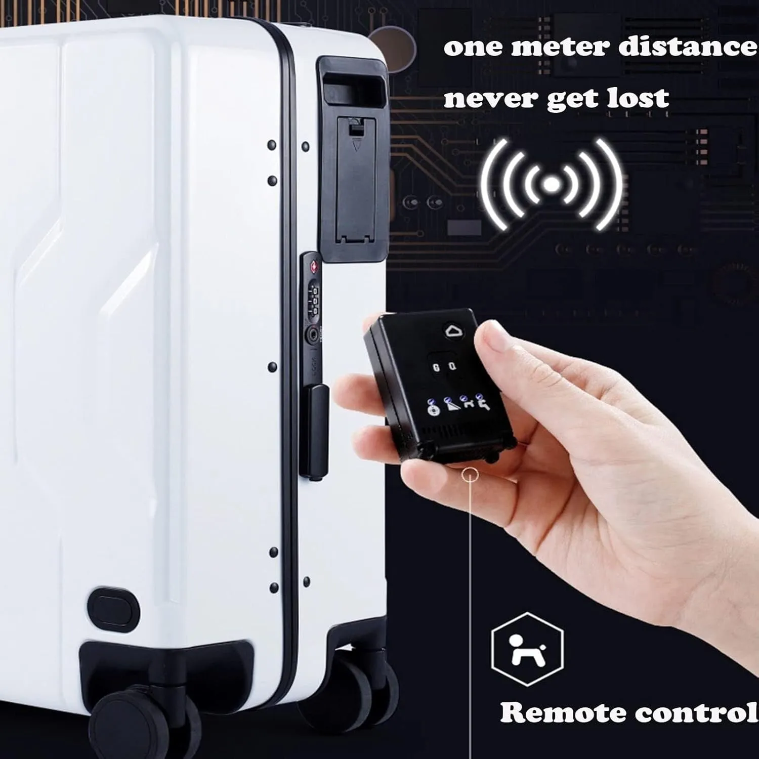 Electric Suitcase That Follows You, Suitcase That Follows You Smart Fingerprint Unlock Riding Trolley Case with Mobile Charging, Hardside Luggage That Follows You, Auto Follow, APP Control (D)
