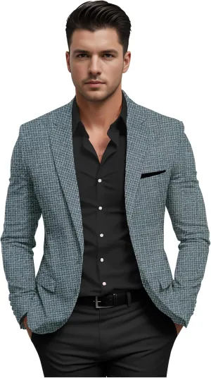 Elina fashion Men's Terry Rayon Spread Collar Jacket Suit Blazer for Christmas Party