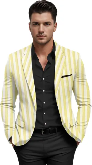 Elina fashion Men's Terry Rayon Spread Collar Jacket Suit Blazer for Christmas Party