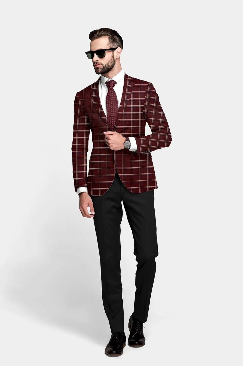 Elina fashion Men's Terry Rayon Spread Collar Jacket Suit Blazer for Christmas, Wedding Festival