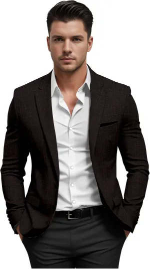 Elina fashion Men's Terry Rayon Spread Collar Jacket Suit Blazer for Christmas, Wedding Festival