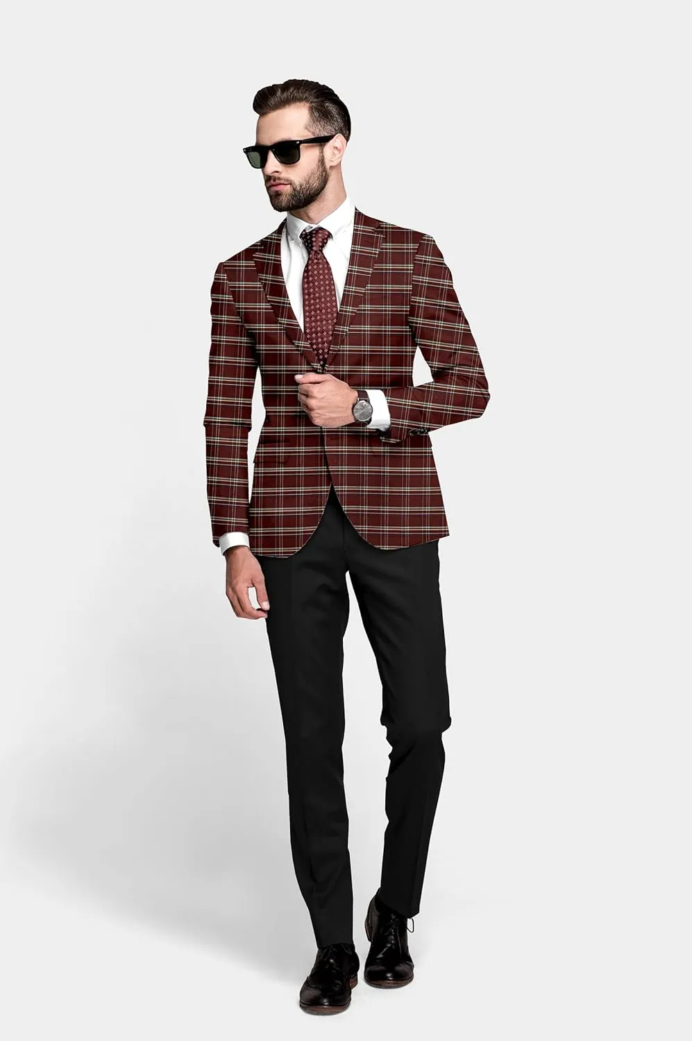 Elina fashion Men's Terry Rayon Spread Collar Jacket Suit Blazer for Christmas, Wedding Festival