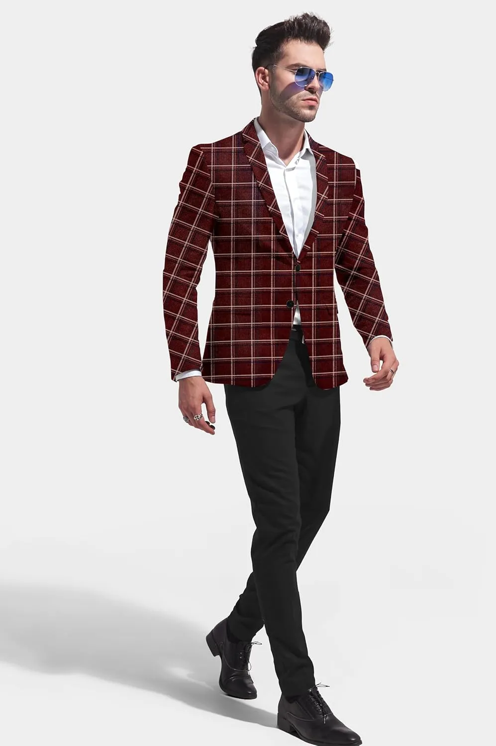 Elina fashion Men's Terry Rayon Spread Collar Jacket Suit Blazer for Christmas, Wedding Festival