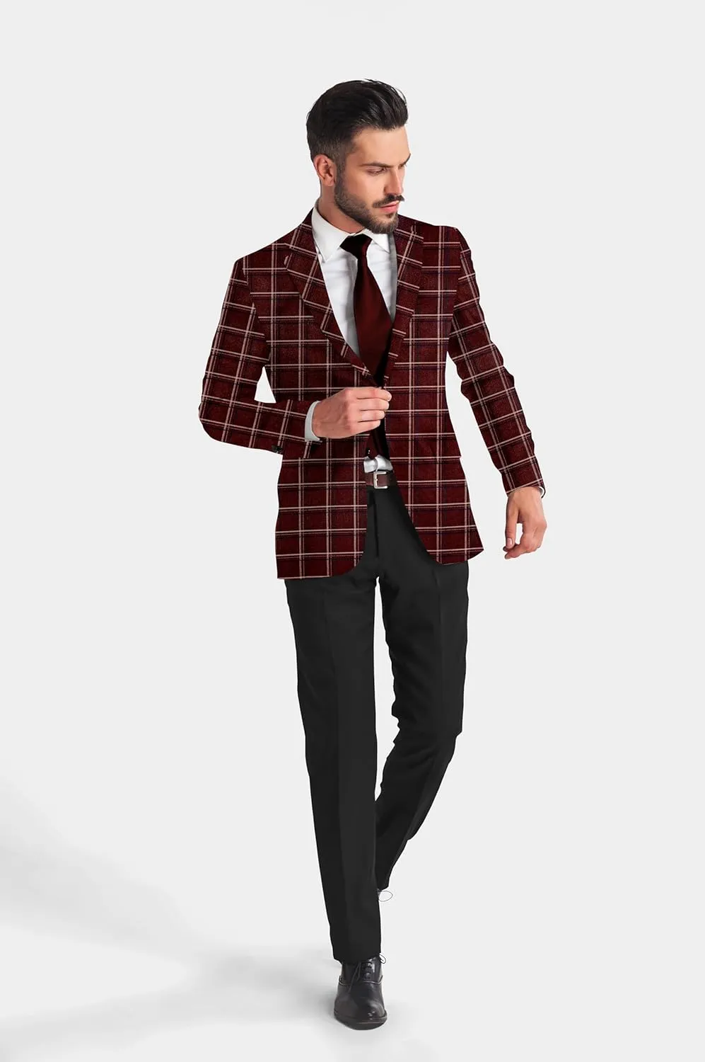 Elina fashion Men's Terry Rayon Spread Collar Jacket Suit Blazer for Christmas, Wedding Festival