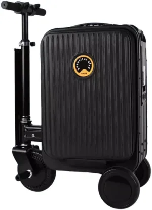 Expandable Smart Luggage,Rideable Suitcase Electric Luggage Riding Mode & Pulling Mode TSA Lock Solid Wheels Removable Battery PC ABS Durable 21 Inch Travel Suitcase Luggage,Checked (threaded black)