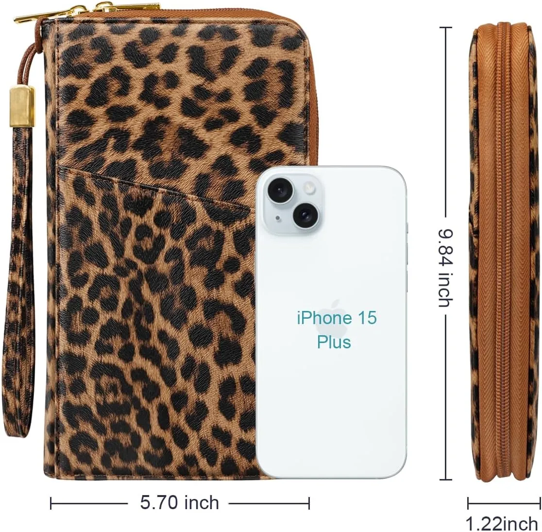 Family Passport Holder Wallet RFID Blocking Document Organizer PU Leather Mulit-purpose Travel Wallet Credit Cards Case for Women Men, Leopard