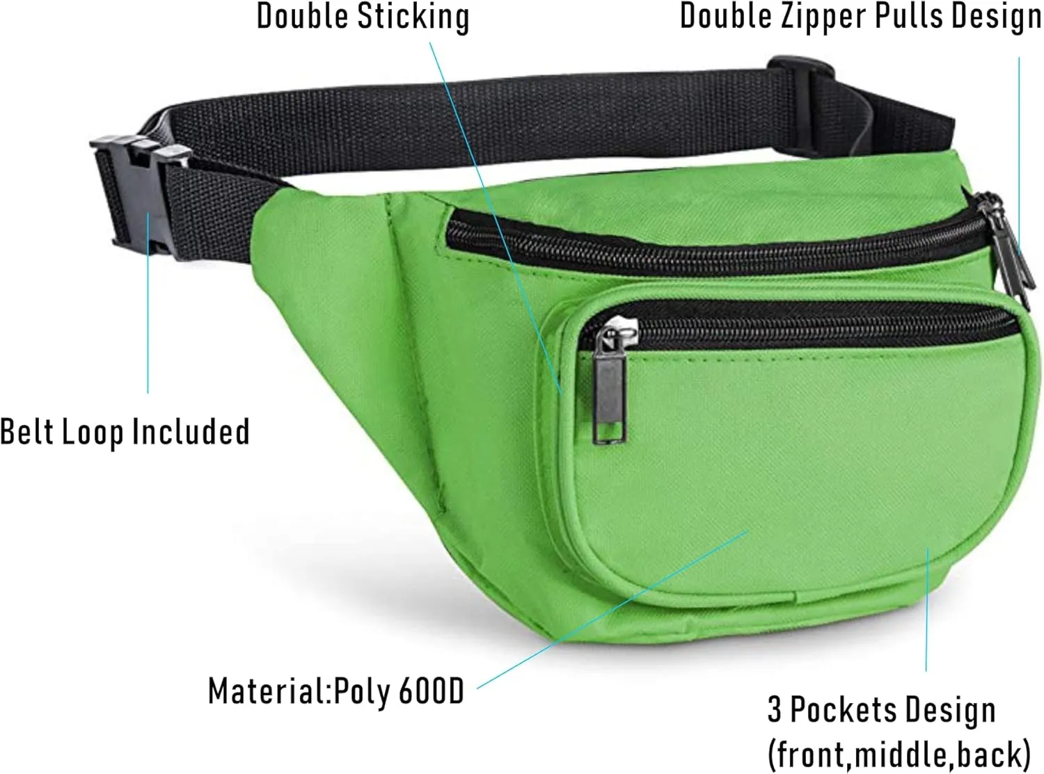 Fanny Pack, BuyAgain Quick Release Buckle Travel Sport Waist Fanny Pack Bag For Men Or Women