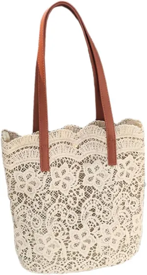 Fashion Women Bag Lace Bucket Shape Bag Large Capacity Tote Purse for Women