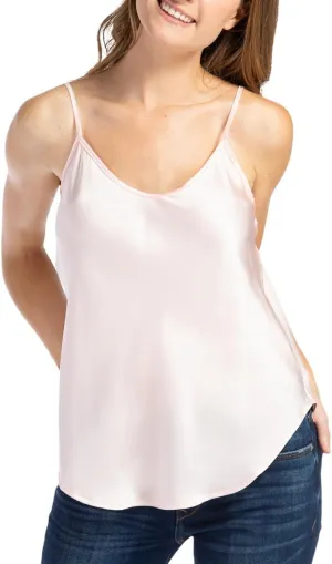 Fishers Finery Women's 100% Pure Mulberry Silk Camisole with Adjustable Straps - Improved FIT
