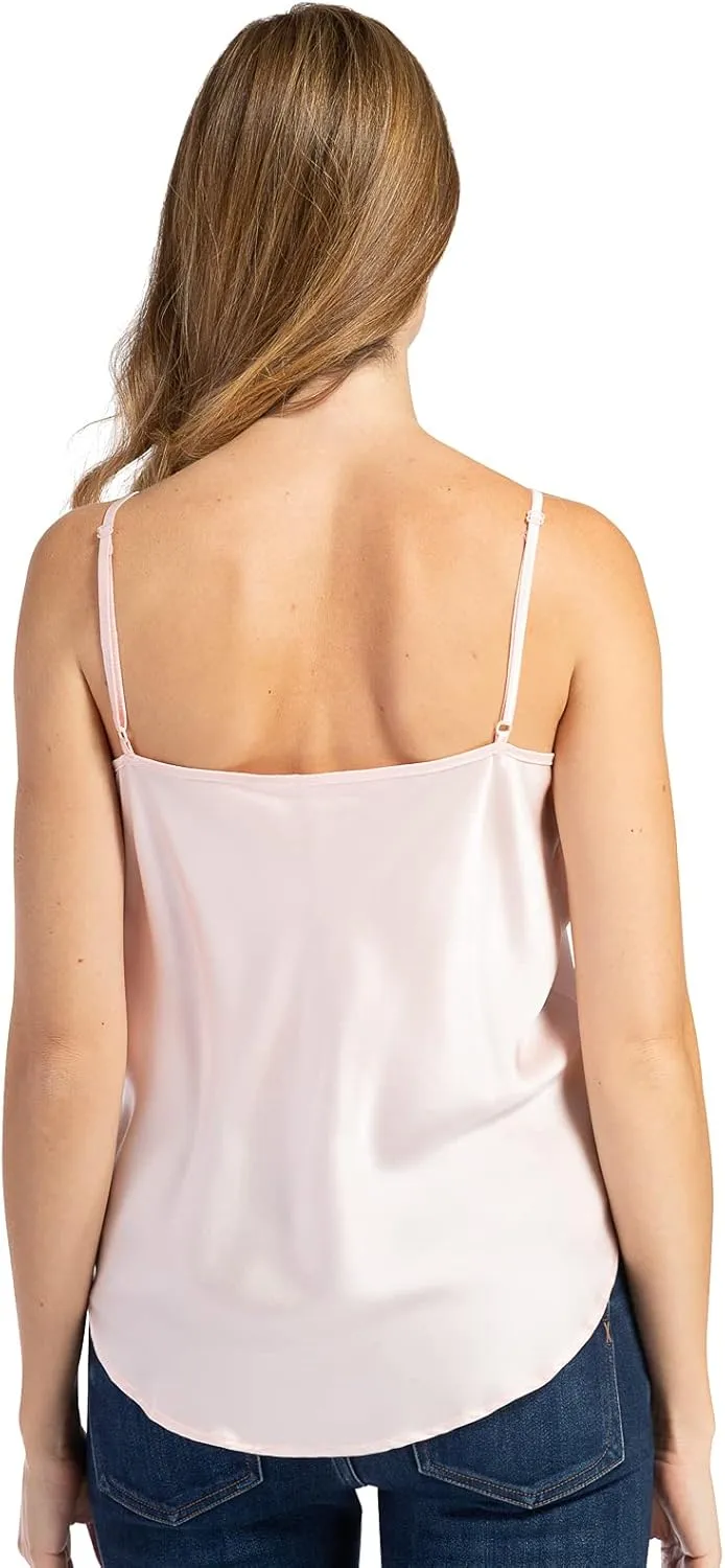 Fishers Finery Women's 100% Pure Mulberry Silk Camisole with Adjustable Straps - Improved FIT