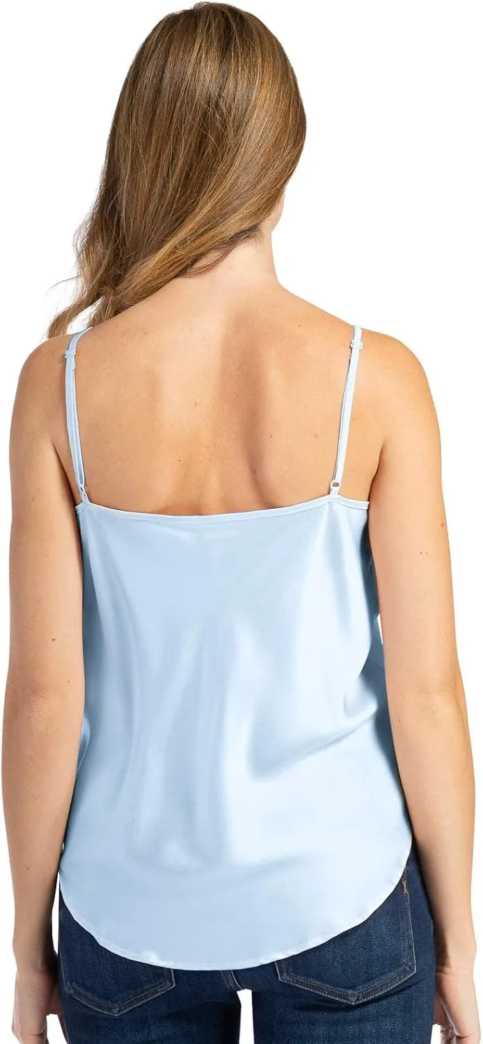 Fishers Finery Women's 100% Pure Mulberry Silk Camisole with Adjustable Straps - Improved FIT