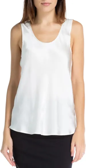 Fishers Finery Women's 100% Pure Mulberry Silk Sleeveless Camisole; Crew Neck