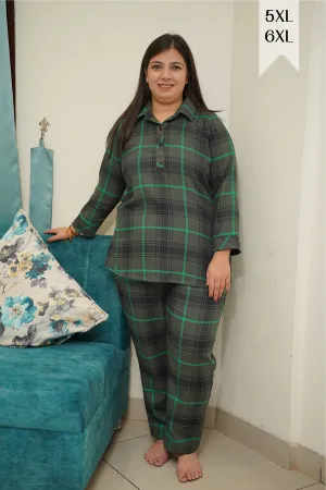 Forest Checked Woollen Night Suit