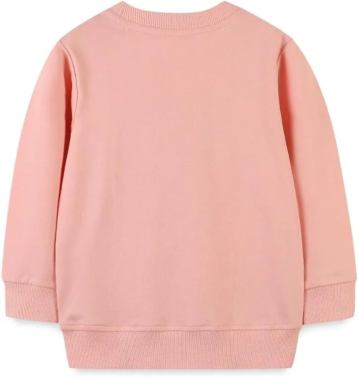 FreeLu Girls Cotton Pullover Sweatshirts Kids Cute Cartoon Printed Crewneck Tops