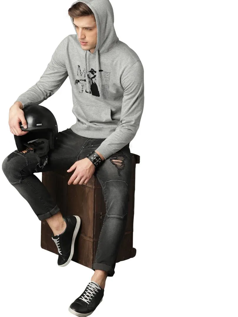 Full Sleeve MIchael Jackson Print Hooded Sweatshirt For Mens