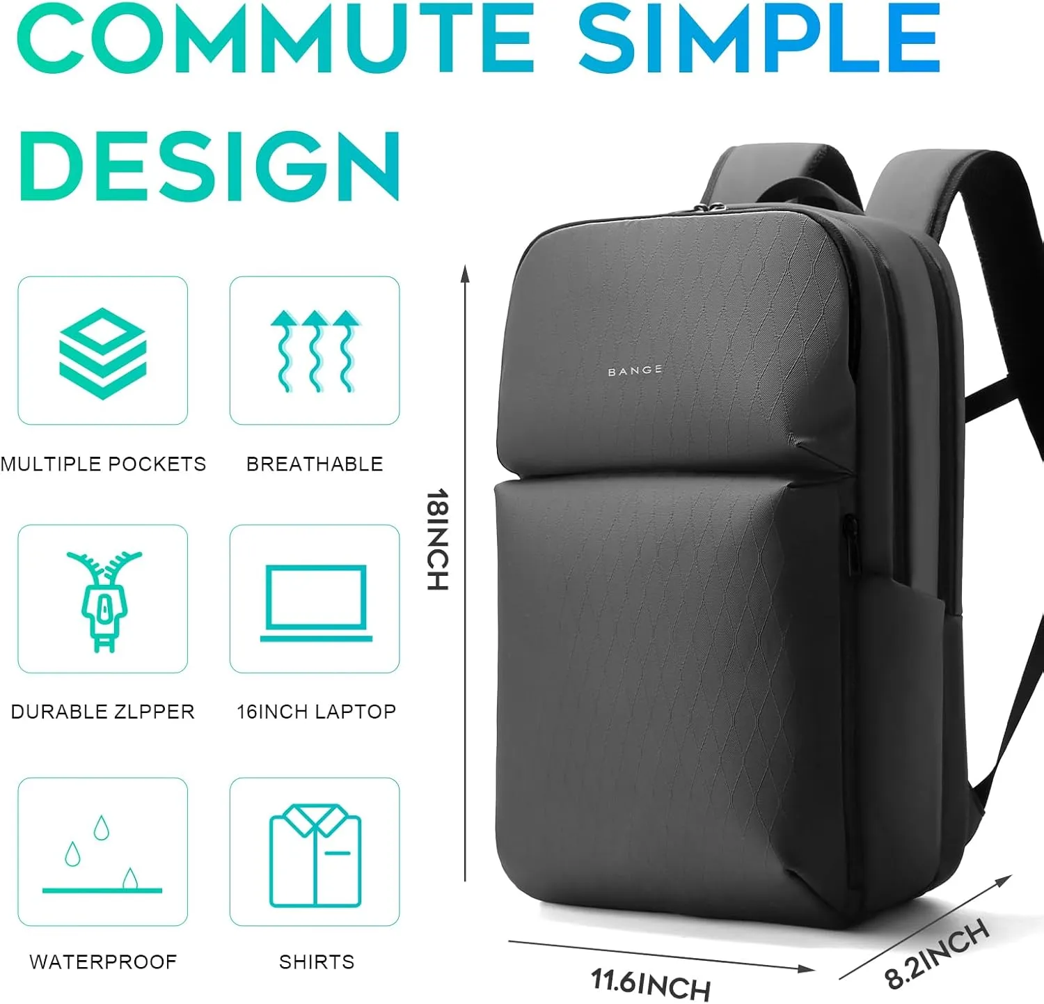 FUTURE AESTHETICS Smart Waterproof Travel Backpack Business Flight Approved Carry on Backpack for Men Women Large Capacity Laptop BackpackWater Resistant Computer Backpack Fits 16 Inch Laptop (Grey)