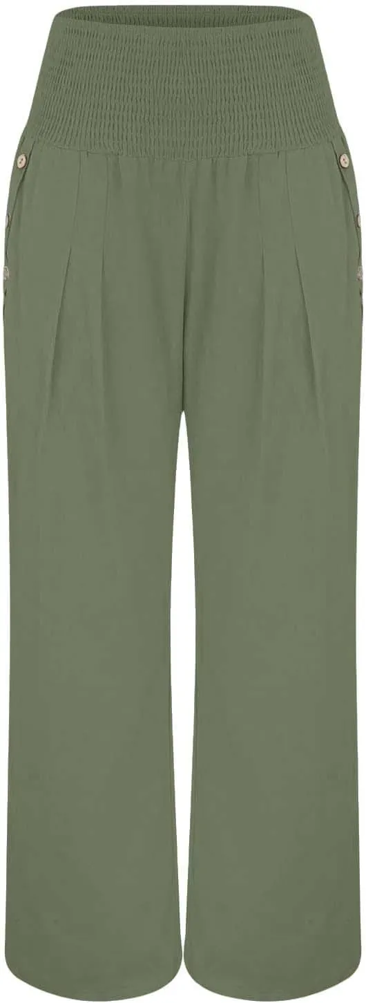 FZVYD Tummy Control Women High Waist Lounge Pants Casual Wide Leg Boho Trouser 2025 Summer Drawstring Sweatpants with Pocket