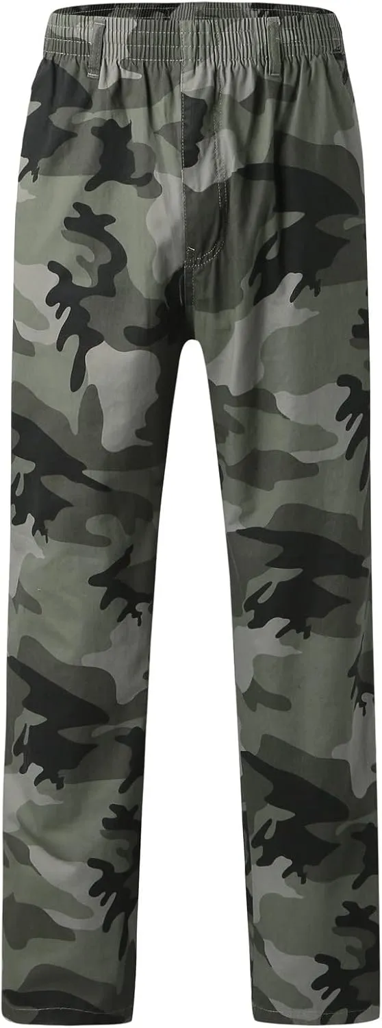 GIERIDUC Men's Fleece Cargo Sweatpants Big and Tall Cargo Pants for Men Half Long Half Short Pants Mens Wide Corduroy Pants