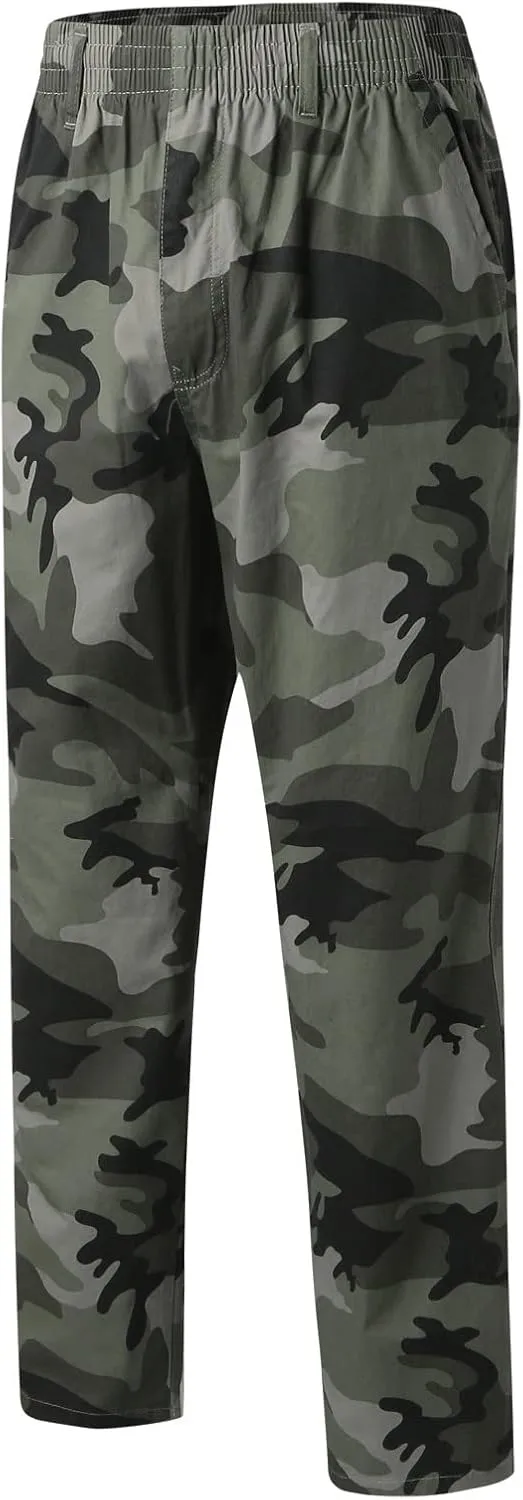 GIERIDUC Men's Fleece Cargo Sweatpants Big and Tall Cargo Pants for Men Half Long Half Short Pants Mens Wide Corduroy Pants