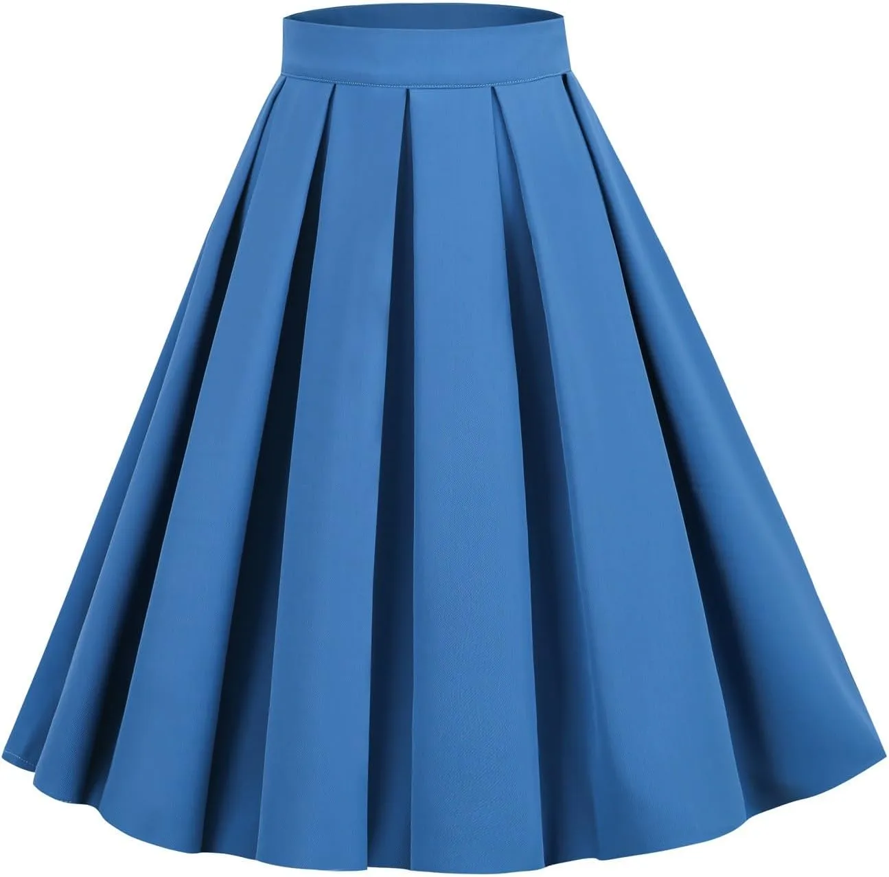 Girstunm Women's Pleated Vintage Skirt Floral Print A Line Midi Skirts with Pockets Midi Skirt with Slit
