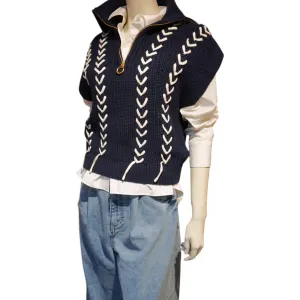 Half Zip Lace Up Vest