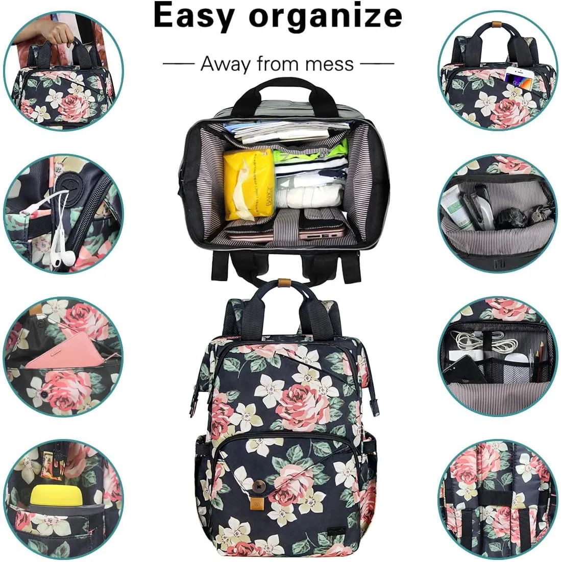 Hap Tim Carry on Backpack for Travel, Womens Laptop Backpack, Travel Backpack for Women, Work bag, Nurse Backpack, Nurses Week Gifts for Women7651-BF