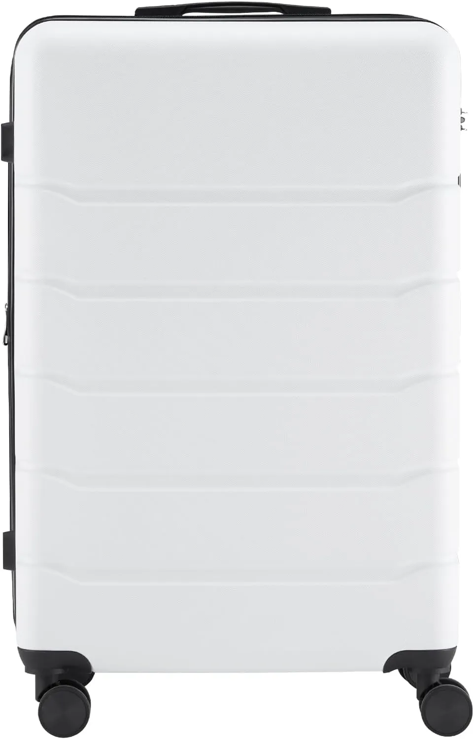 Hardshell ABS Expandable Suitcase with 360 Spinner Wheels & TSA Lock, Durable Luggage Sets for Travel, Retractable Handle Carry-On Suitcase with Scratch-Resistant Shell (White, 20 Inch)
