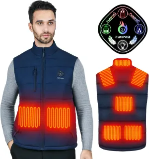Heated Vest for Men, 5 in-1 Smart Controller, Lights-out Design, Lightweight (Battery Pack Not Included)