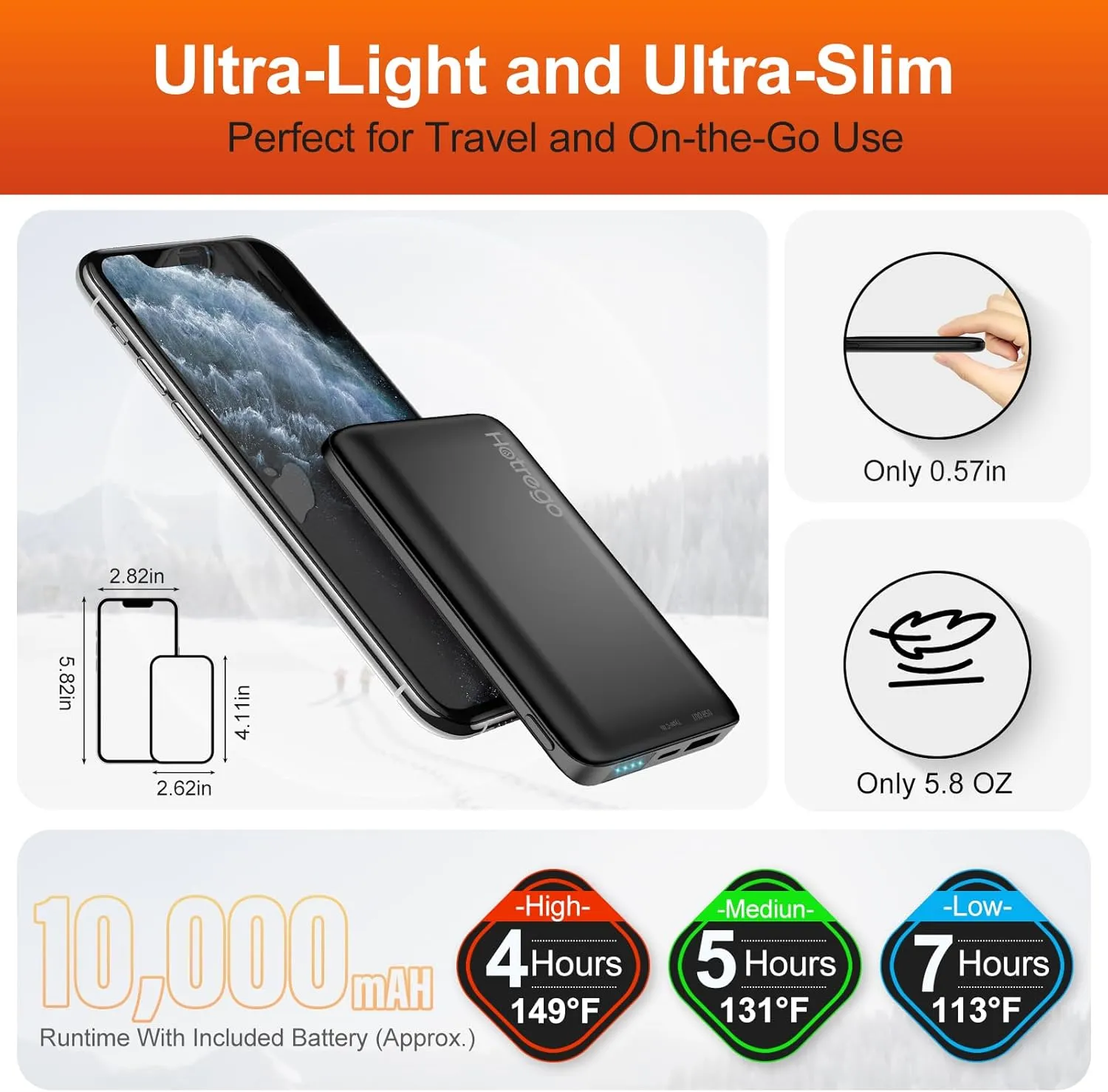 Heated Vest For Men With Battery Pack Included, Smart Controller With Light Out Design, Electric Mens Heated Jacket