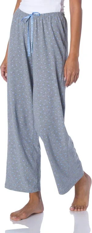 HUE Women's Long Sleepwell Basic Printed Knit Performance Sleep Pajama Pant, Made with Temperature Regulating Technology