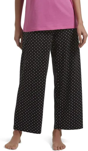 HUE Women's Long Sleepwell Basic Printed Knit Performance Sleep Pajama Pant, Made with Temperature Regulating Technology