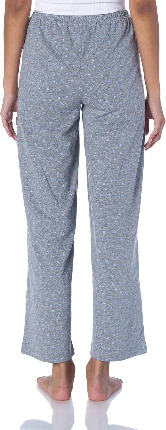 HUE Women's Long Sleepwell Basic Printed Knit Performance Sleep Pajama Pant, Made with Temperature Regulating Technology