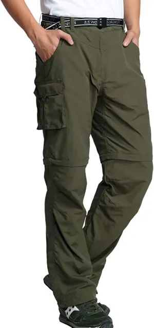 JOMLUN Mens Hiking Pants Zip Off Cargo Pants Lightweight Quick Dry Convertible Outdoor Shorts