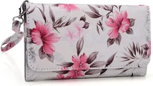 Kroo Clutch Wristlet Wallet Case for Smartphones up to 5.1 Inches - Non-Retail Packaging - White