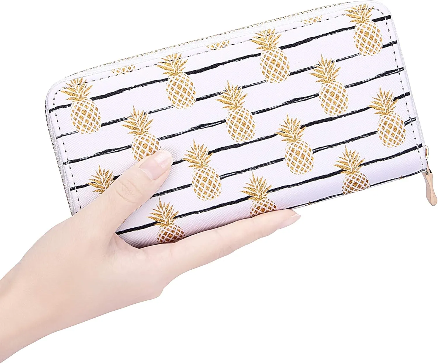 KUKOO Womens Printed Zip Around Wallet Phone Clutch Purse Card Holder Organizer