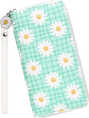 KUKOO Womens Printed Zip Around Wallet Phone Clutch Purse Card Holder Organizer