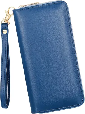 KUKOO Womens Printed Zip Around Wallet Phone Clutch Purse Card Holder Organizer