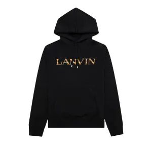 Lanvin Eusebio fleece hoodie, Black/Orange