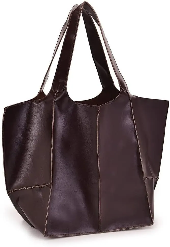 Large Capacity Shoulder Wallet Purse for Work Travel Shopping Womens Hobo Retro Tote Handbag