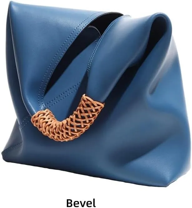 Large Capacity Top Handle Handbag with Zipper Pocket Retro Shoulder Purse Wallet Womens Genuine Leather Tote